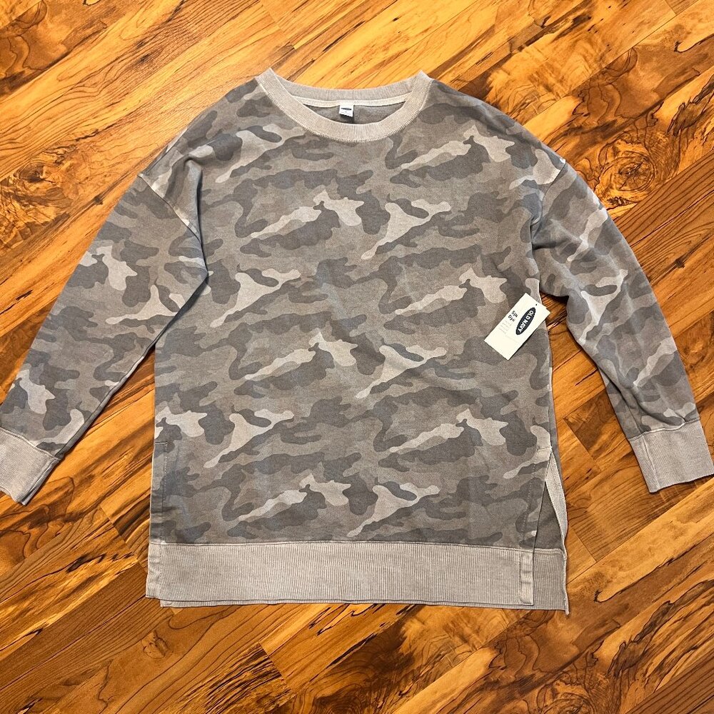 Womens Old Navy Tunic Sweatshirt Size M Camo NWT